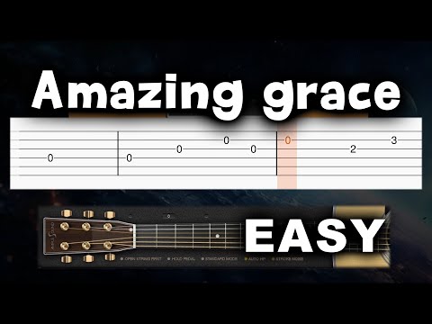 Amazing Grace - EASY Guitar tutorial (TAB AND CHORDS)