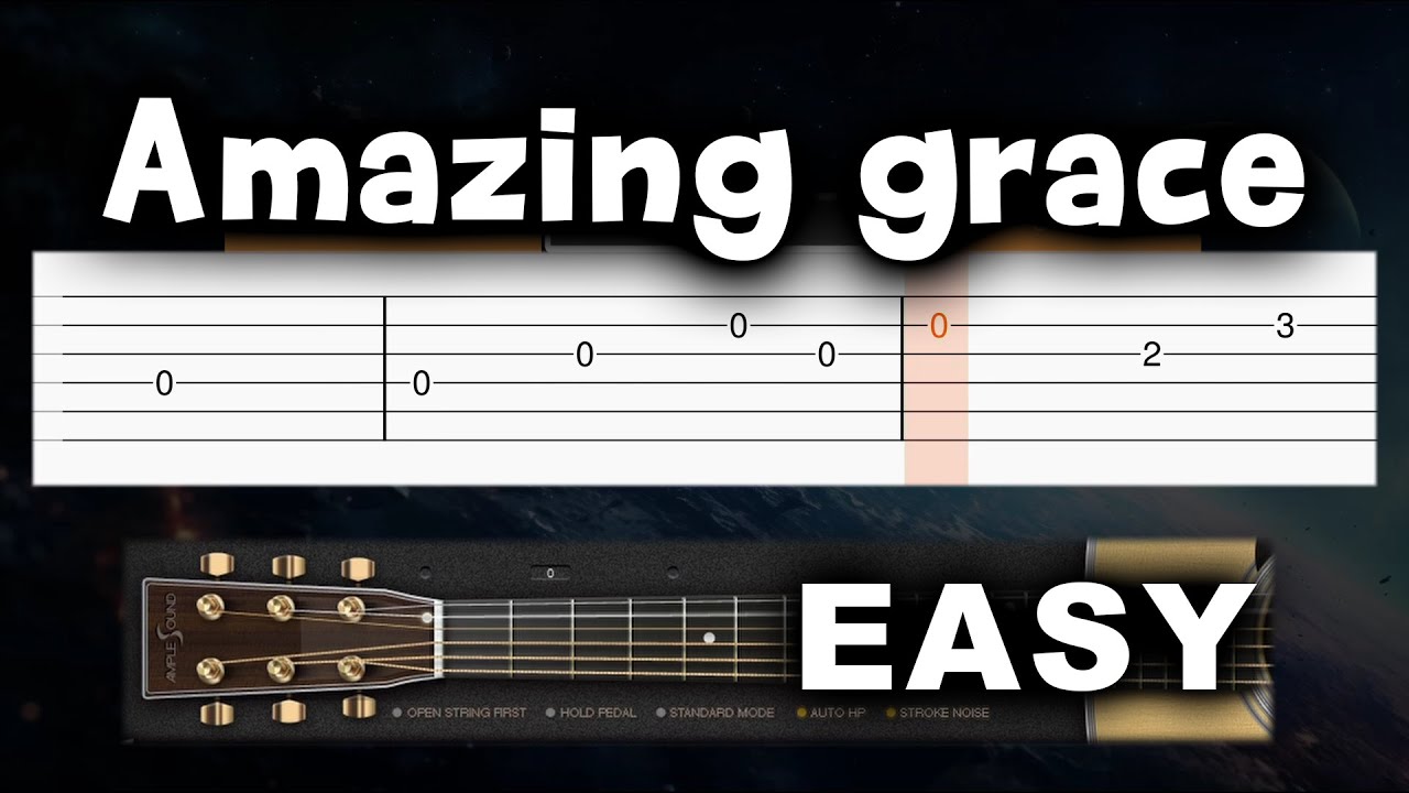 Amazing Grace - EASY Guitar tutorial (TAB AND CHORDS)