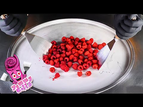 ASMR - Raspberry Ice Cream Rolls