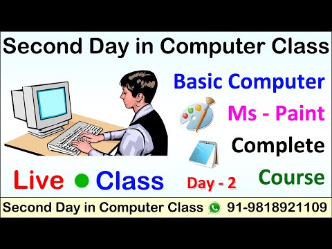 Second Day In Computer Class | Live Computer Class | Ms Paint Part 2 | How To Use Notepad