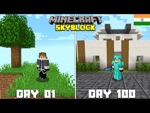 I Survived 100 Days On A Skyblock In Minecraft (HINDI)