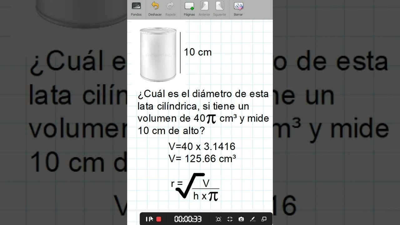 Determinar el diámetro de una lata cilíndrica #shorts #matemática
