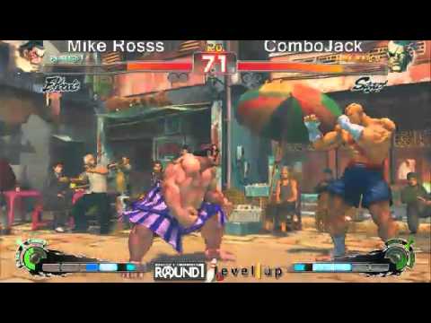 SSF4 AE: Mike Ross (Honda/Blanka) vs ComboJack (FeiLong/Sagat) - levelup (Round One Arcade)