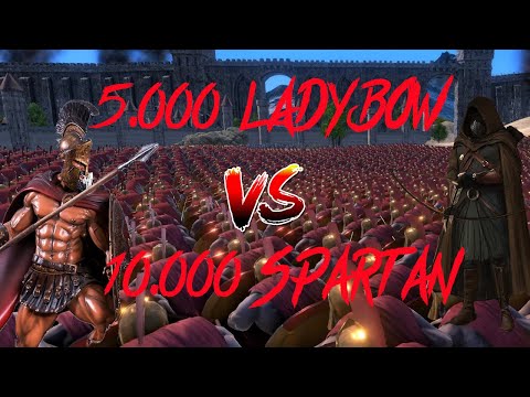 5000 LadyBow Assassin VS 10.000 Spartan | Ultimate Epic Battle Simulator