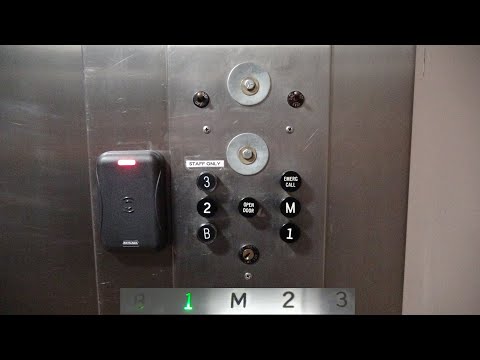 Vintage Otis Traction Blue Elevator at Fondren Library Center, SMU in Dallas, TX.