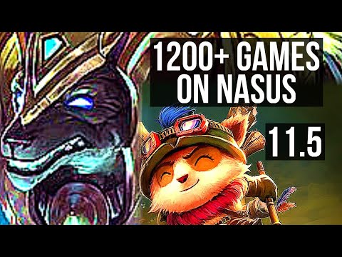 NASUS vs TEEMO (TOP) | 1200+ games, 1.6M mastery, 3/1/5, Rank 14 Nasus | EUW Grandmaster | v11.5