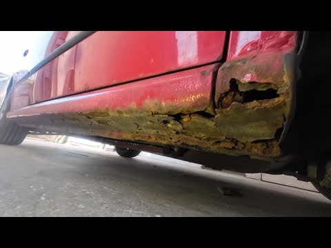 skoda fabia vrs sill replacement rust repair. Fitting new sill panel & replacing wings