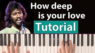 Como tocar &quot;How deep is your love&quot;(Bee Gees) - Piano tutorial y partitura