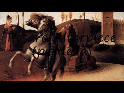 How to say Pesaro Altarpiece (predella) in English?