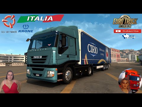 Euro Truck Simulator 2 (1.38) Italian Tomatoes Cirio Naples to Cagliari Italia DLC + DLC's & Mods