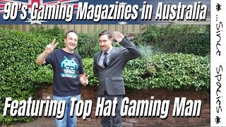 Australian Gaming Magazines in the 90's featuring Top Hat Gaming Man