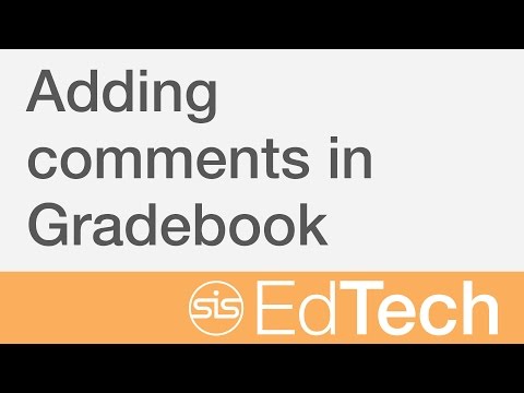Adding Comments From Within Gradebook