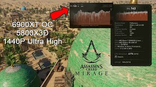 Assassin's Creed Mirage - Benchmark 1440P ULTRA HIGH Native - 6900XT OC - 122FPS AVG 200 FPS max
