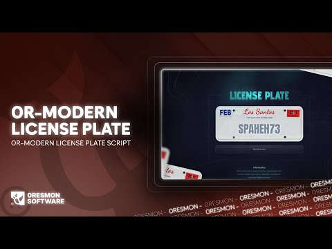 0R-Modern License Plate Script