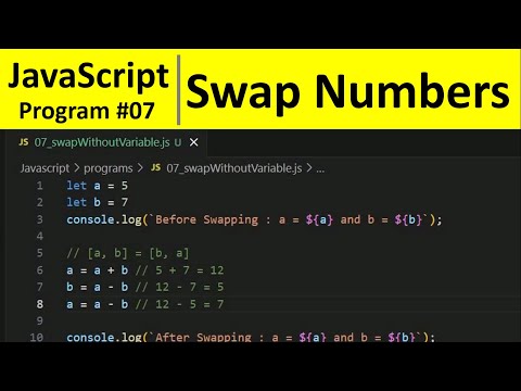 Swap Two Numbers Without Using Third Variable In Javascript