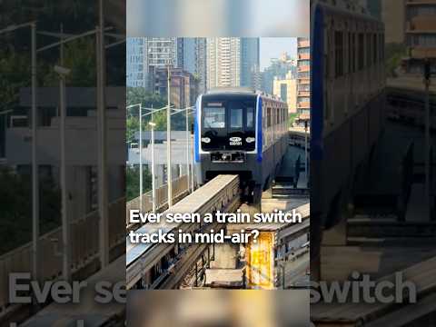 Ever seen a train switch tracks in mid-air? #coolchina