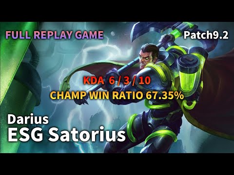 ESG Satorius TOP Darius VS Illaoi Replay S9 / 탑 다리우스 VS 일라오이 관전 시즌9 - 6/3/10 Patch 9.21 EUW1