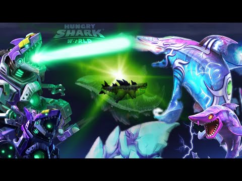 WHO’S GONNA WIN ? MECHAJIRA vs DARK MAGIC SHARK! - Hungry Shark World