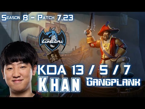 LZ Khan GANGPLANK vs PANTHEON Top - Patch 7.23 KR Ranked