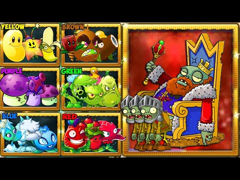 PvZ 2 Random Colorful Plant Team Vs King Zombie LEVEL 10 - Which Plant Team Is Best?