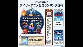 2026/07/04 - Daily SVOD Anime Ranking｜アニメランキングに潜むデジタル綱引き