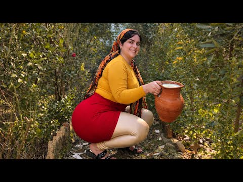 Traditional Rice Pudding in an Iranian Village | A Village Girl’s Taste of Childhood