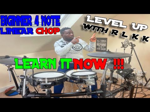 Beginner 4 Note Linear Gospel Drumming Chop/Lick and Fills - Part One
