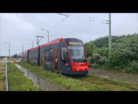 Centraal Station - Zwarte Pad - Centraal Station | regen | HTM R-NET tramlijn 9 | Avenio 5028 | 2021