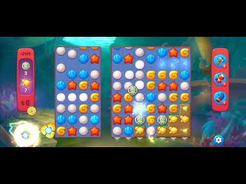 Fishdom Hard Level 12199 (with full seashell and timed double bomb) @choraelmin