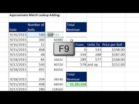 Excel Magic Trick 1348 Lookup Adding Exact Match or Approximate Match SUM Many VLOOKUPs