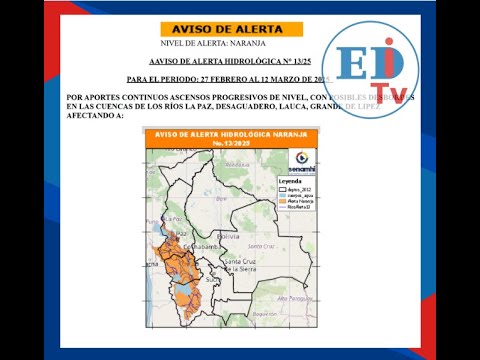 Alerta por posibles desbordes en ríos de La Paz, Oruro y Potosí