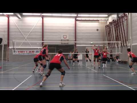 Volleybalwedstrijd Hellas D1 - ESV D1 op 9 maart 2013