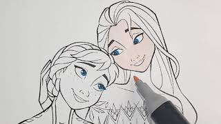 Disney Frozen Elsa Anna Coloring Book #arrtx #arrtxart #arrtxmarkers #arrtxacrylicmarkers #arrtx90