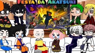 Animes react a AKATSUKI FAZ UMA FESTA (PARTE 4) - UM CAOS COMPLETO! 😂❤️ •VoiceMakers•