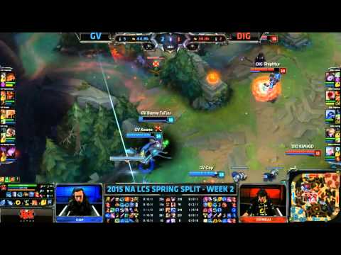 DIG Ezreal CoreJJ & Xerath Shiptur pick Morgana Bunny FuFuu- GV vs DIG Game 1 (NA LCS Spring 2015)