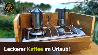 Cappuccino mit der Mokkakanne im Urlaub