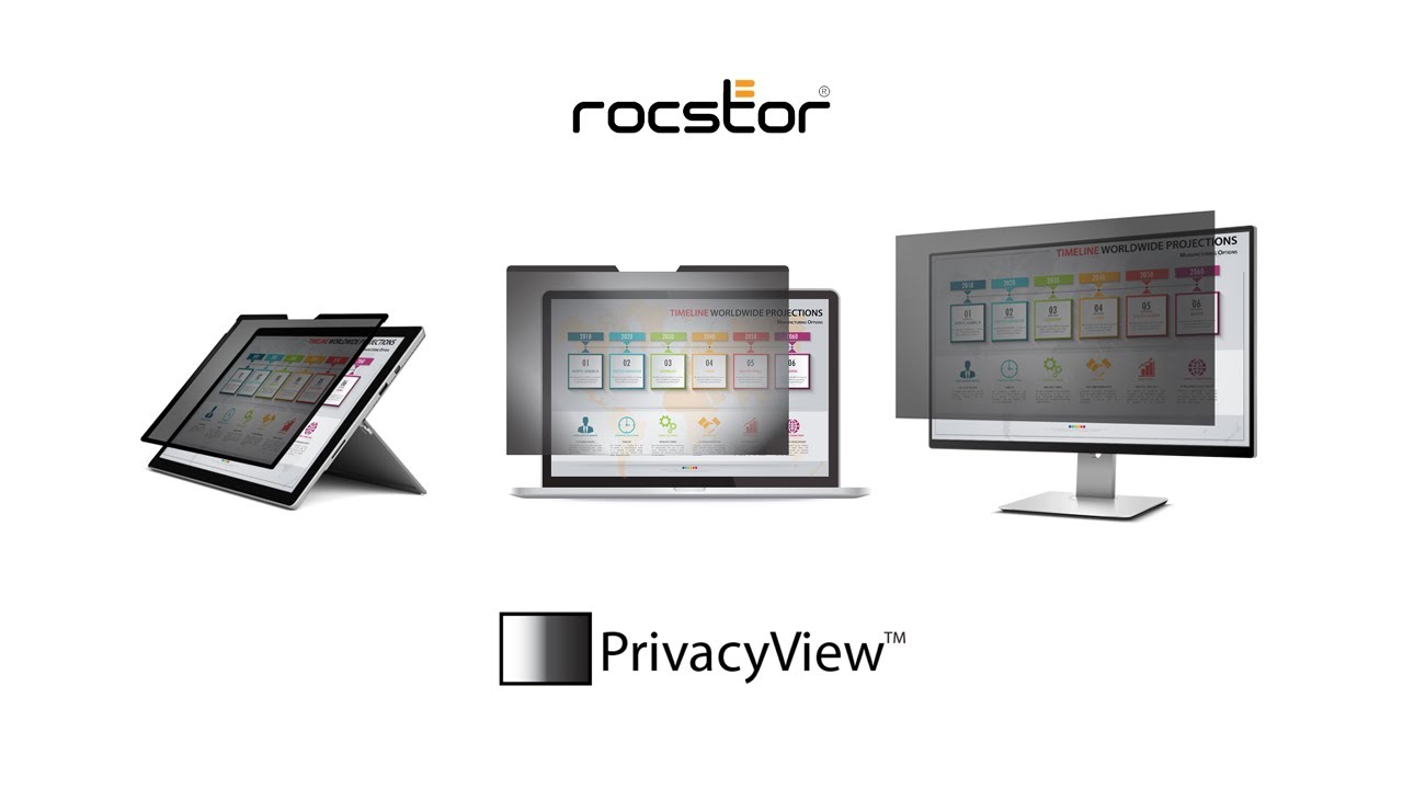 Rocstor® PrivacyView™ Privacy Filter for Monitors Display