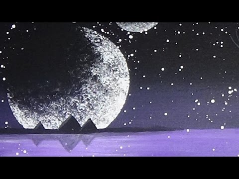 Acrylic Painting Step by Step Tutorial Mystical Moons Silhouette Painting Part 1 of 2