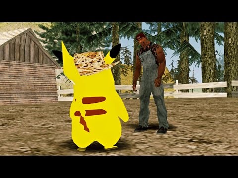 CJ AND PIKACHU MOVE TO THE FIELD | Gta San Andreas (Lodging)