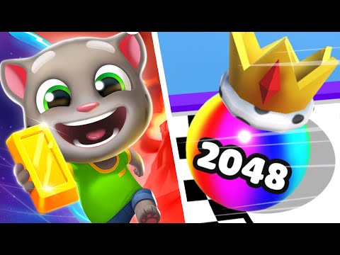 Talking Tom Gold Run Vs Ball Merge 2048 - SpeedRun Gameplay Android, iOS #284