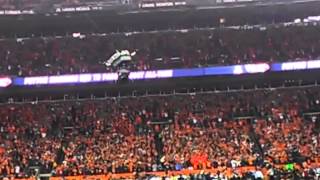 Peyton record breaking T.D. Pass view from section 103 row 2 seat 15