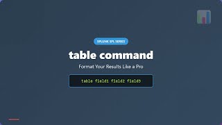 Splunk SPL Table Command Tutorial - Format Results Like a Pro | Complete Guide for Beginners