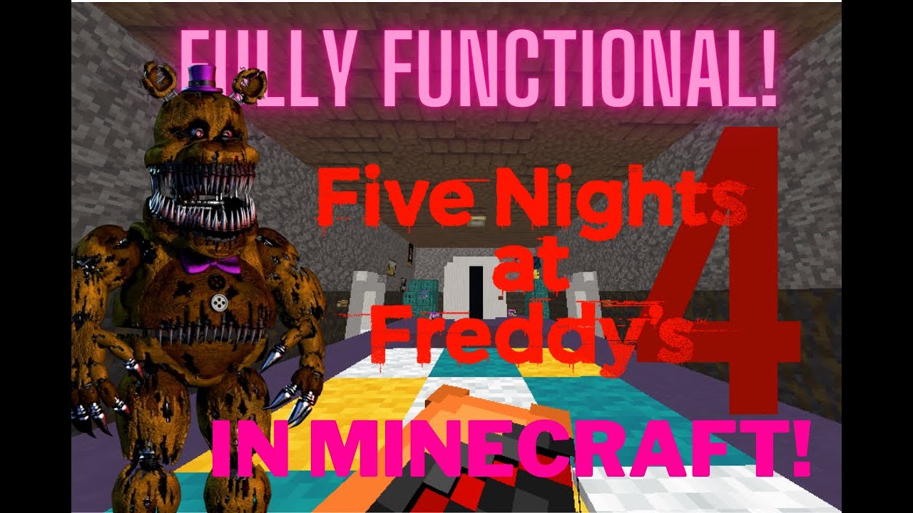 FIVE NIGHTS AT FREDDY'S 4 MINECRAFT MAP DOWNLOAD (Fnaf 4 Map