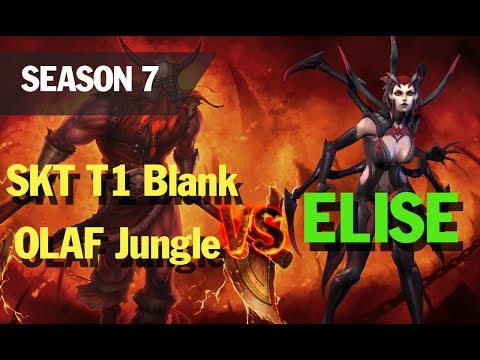 lol esports highlights l SKT T1 Blank plays OLAF Jungle vs ELISE