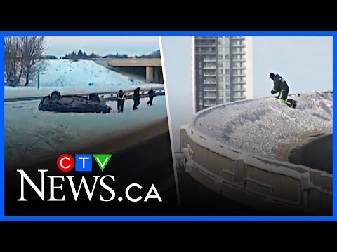 Two vehicles careen over Highway 8 overpass, one driver dead