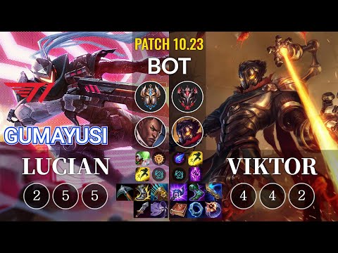 T1 Gumayusi Lucian vs Viktor Bot - KR Patch 10.23