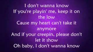 Mario Winans - I Dont Wanna Know Lyric