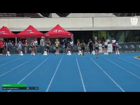 Girls U12 100m Heat 3: 2022-23 State Combined Events Championships - Sunday