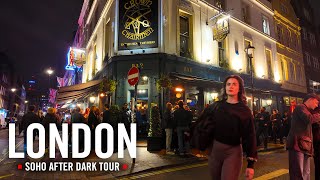 London Walk After Dark Night Tour 4K – Soho | China Town