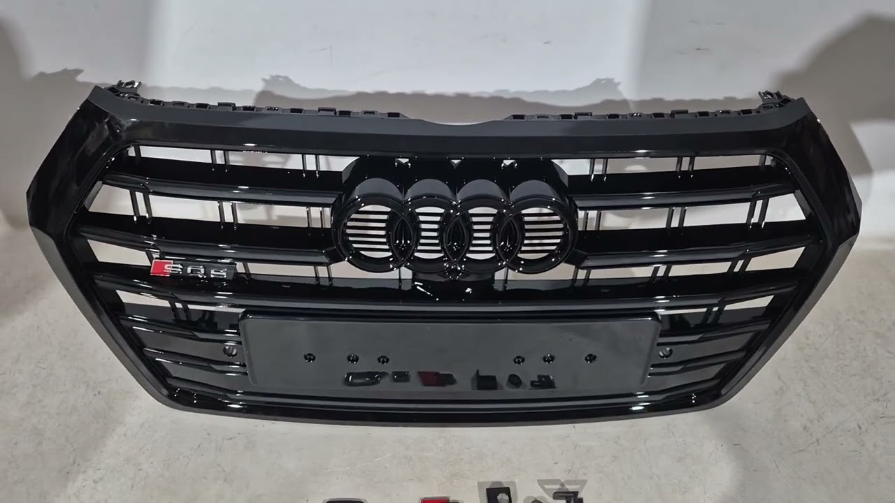 Audi Q5 2017-2025 гг. Передняя решетка радиатора SQ-Style (2017-2020, черная) Video 1